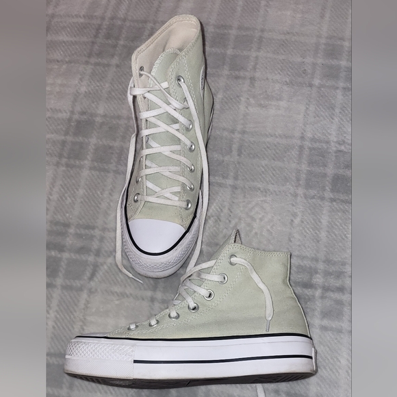 Converse Women's High-Top Platform Sneakers - Light Green Sz 6 - Picture 3 of 12